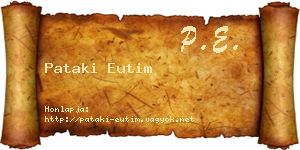 Pataki Eutim névjegykártya